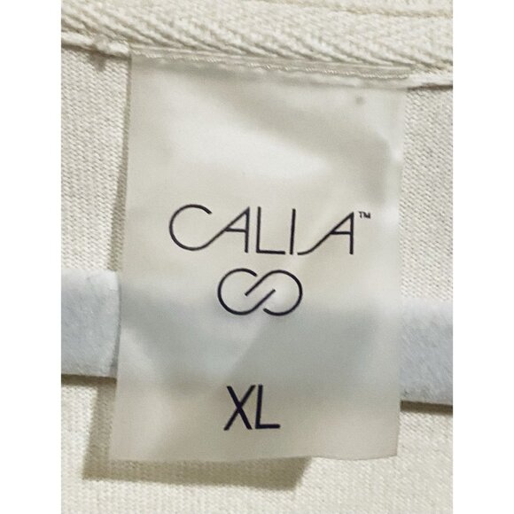 Calia Dress Womens XL Ivory Extended Shoulder Midi Pockets Comfy Loungewear - Picture 6 of 7